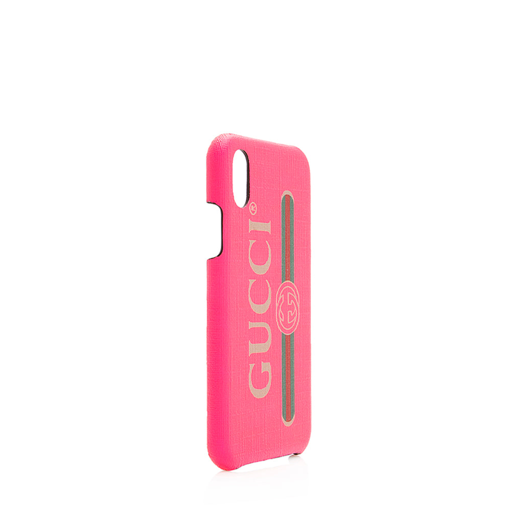 Gucci Canvas Logo iPhone X Case (SHF-20710)