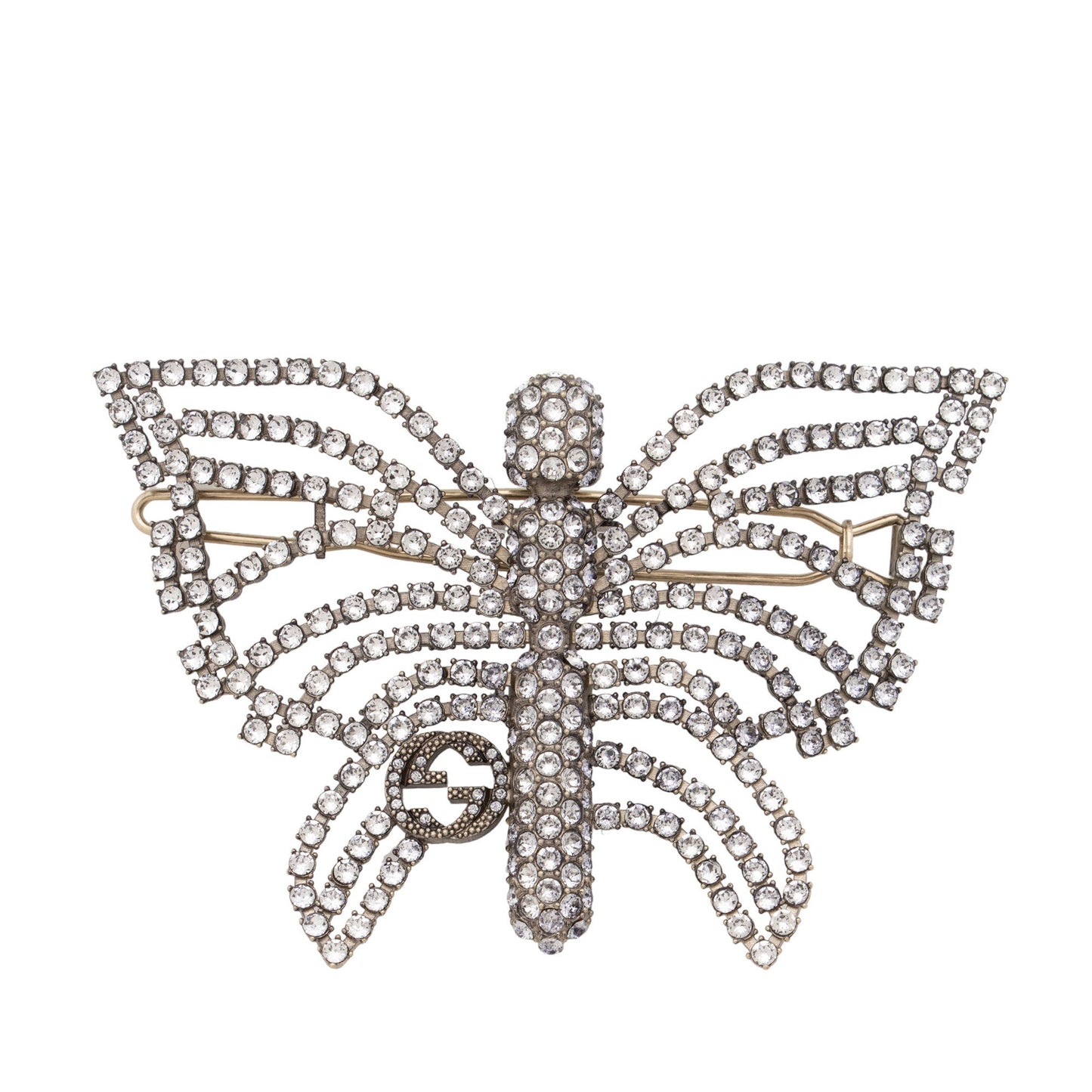 Gucci Crystal Butterfly Interlocking GG Hair Clip (SHF-fdAS47)