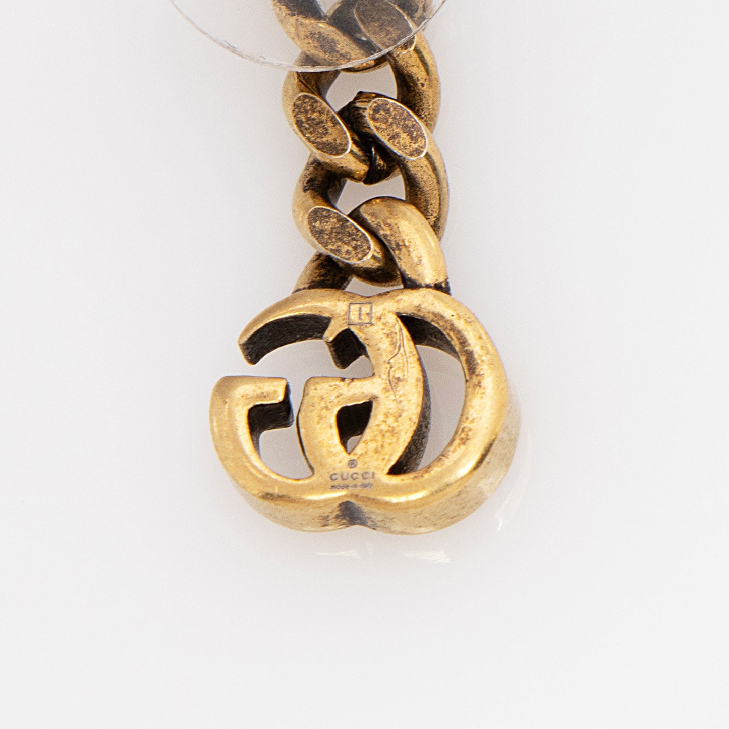 Gucci Crystal Double G Chain Drop Earrings (SHF-qC4GTi)