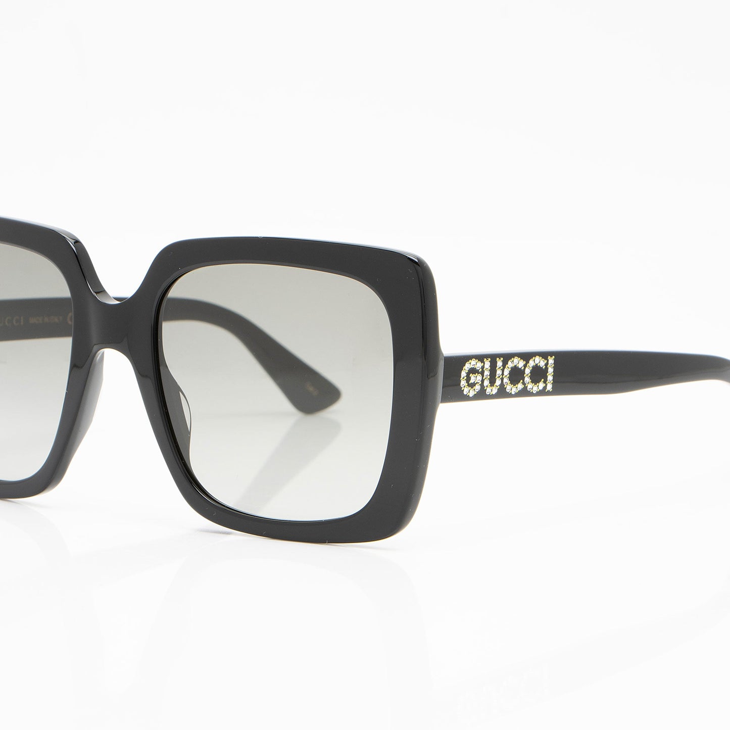 Gucci Crystal Logo Oversized Rectangular Sunglasses