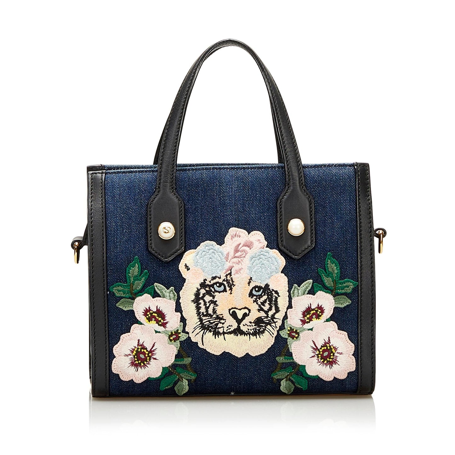 Gucci Denim Tiger Pearl Tote (SHG-35954)