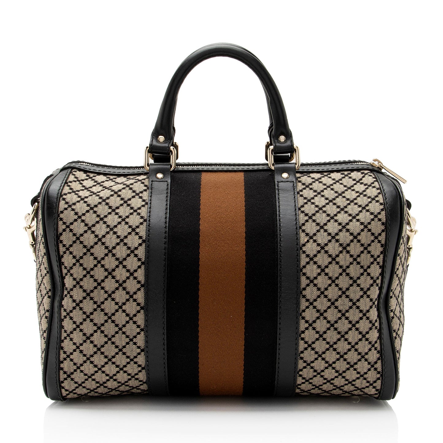 Gucci Diamante Canvas Vintage Web Joy Medium Boston Bag (SHF-6SSWj4)