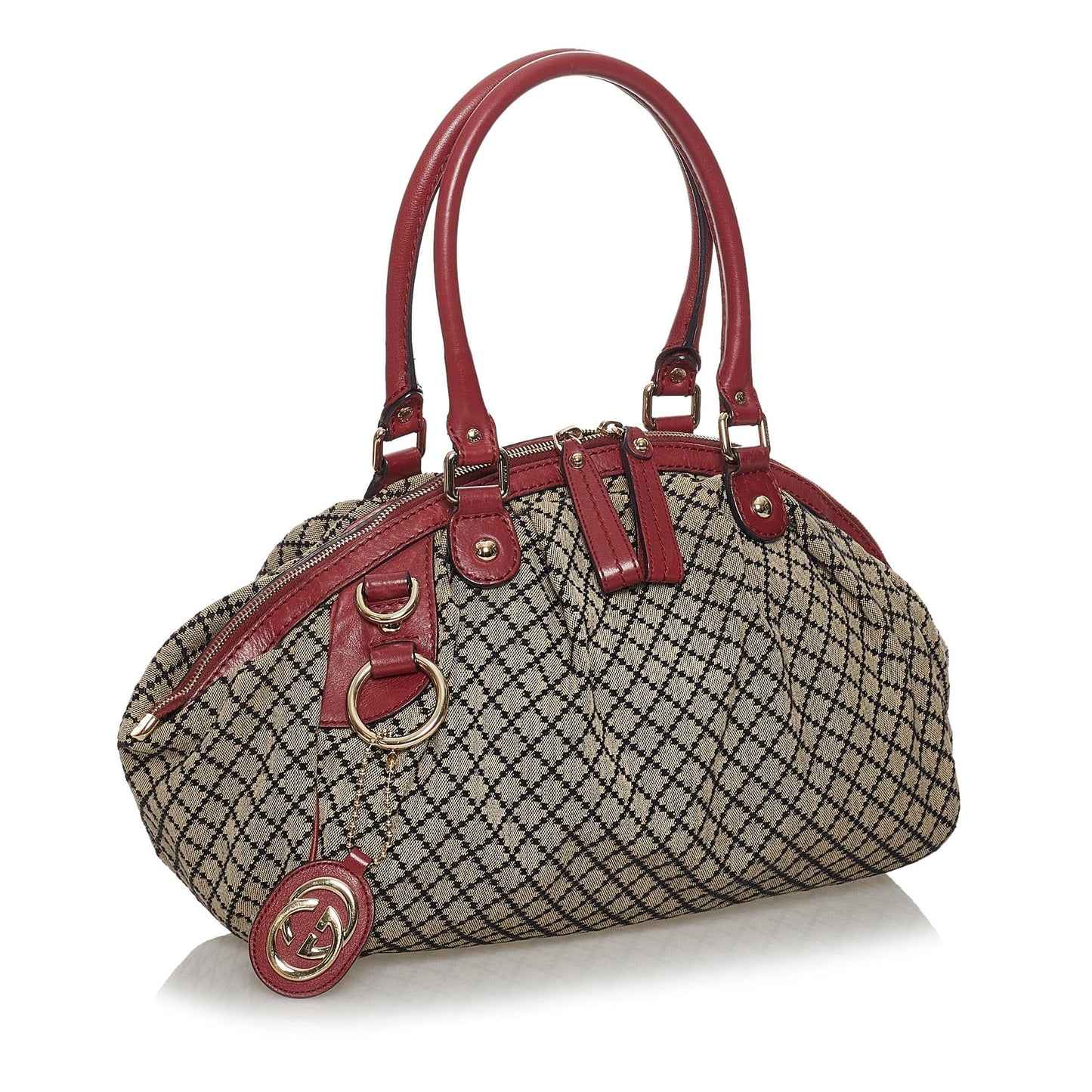 Gucci Diamante Sukey Canvas Satchel (SHG-31216)