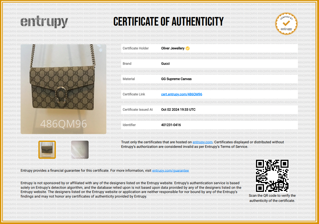 Gucci Dionysus GG Supreme Wallet on Chain
