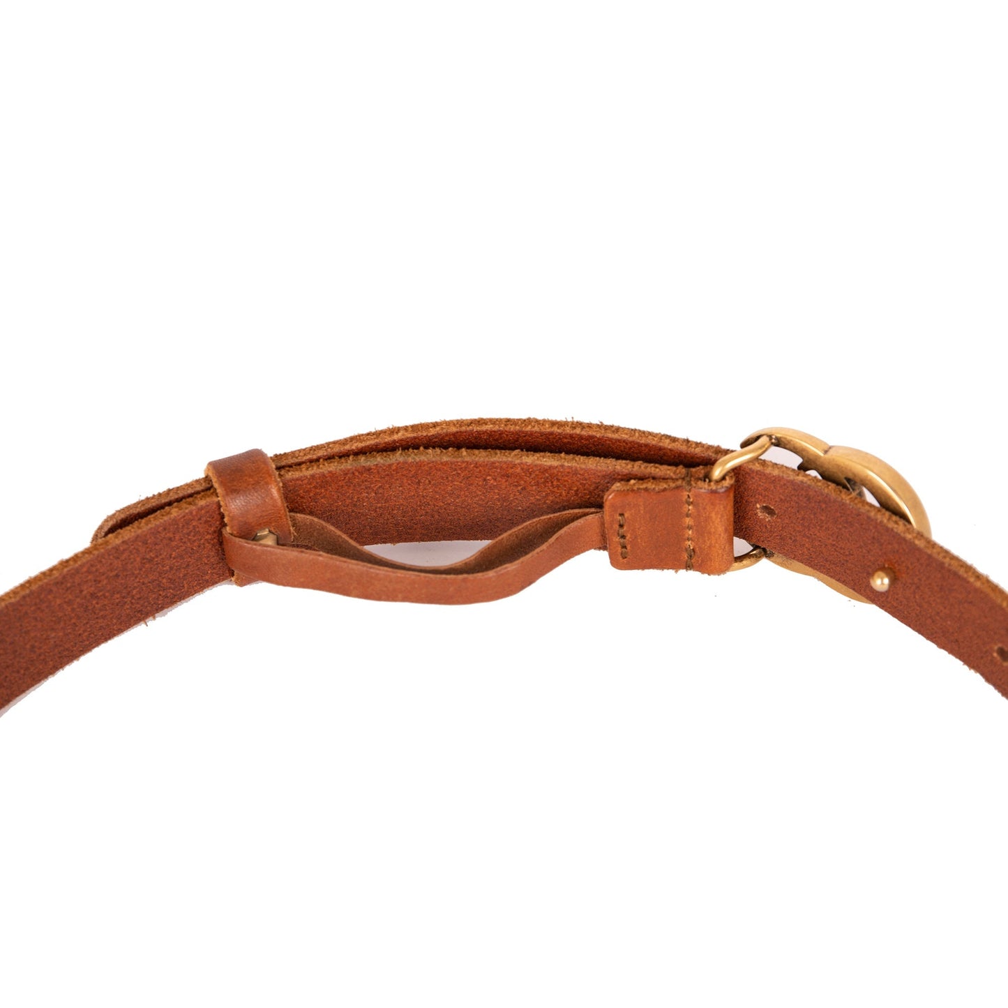 Gucci Faded Brown Leather Belt with Double G Buckle