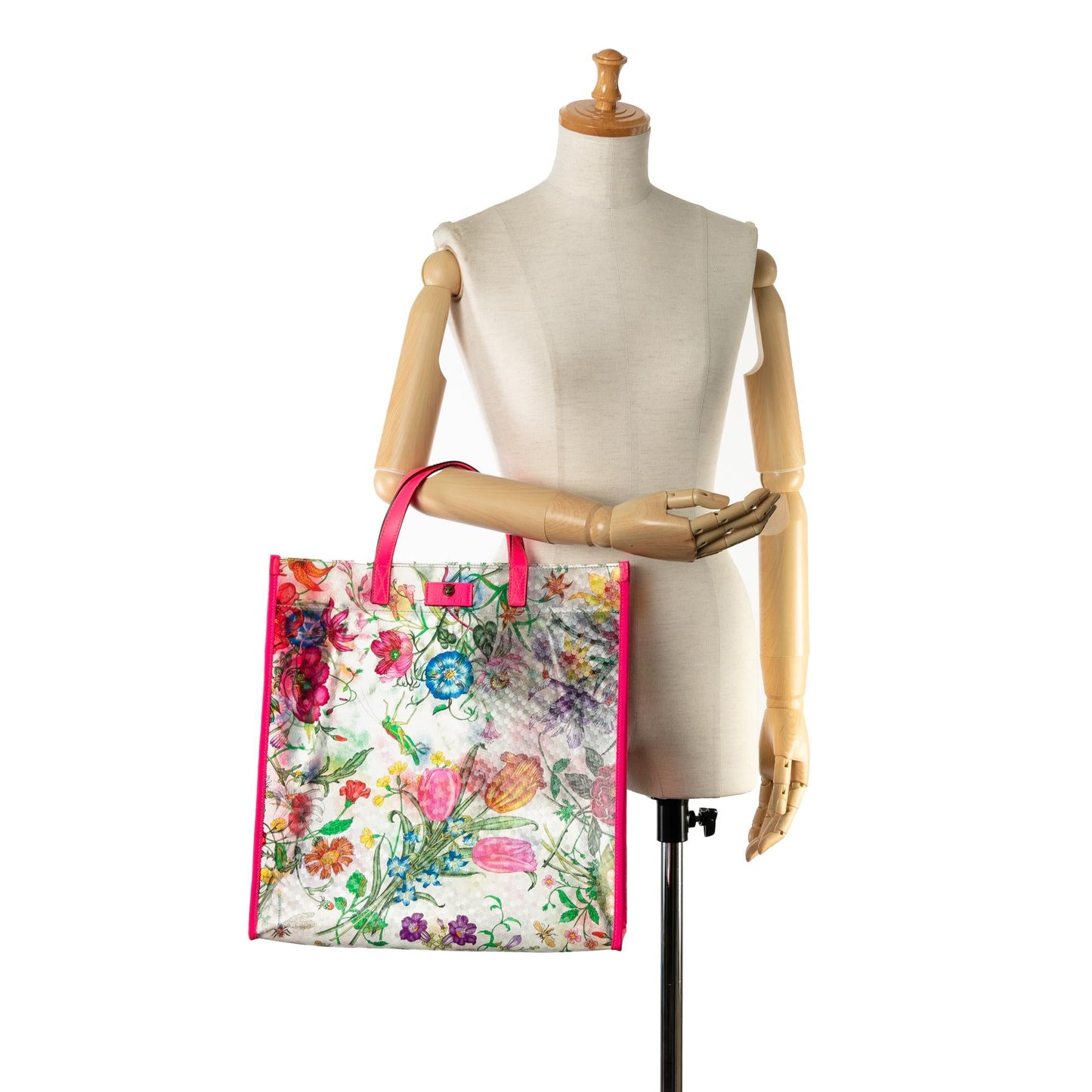 Gucci Flora Print Vinyl Tote (SHG-QGzSsM)