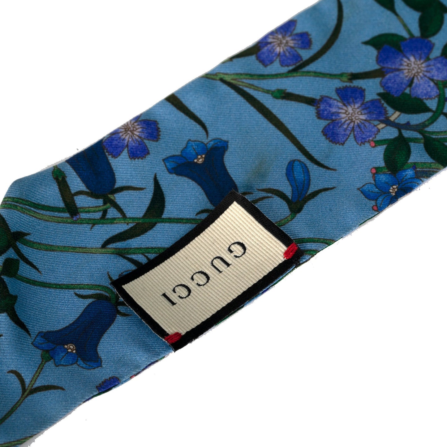 Gucci Floral Print Silk Twill Neck Bow
