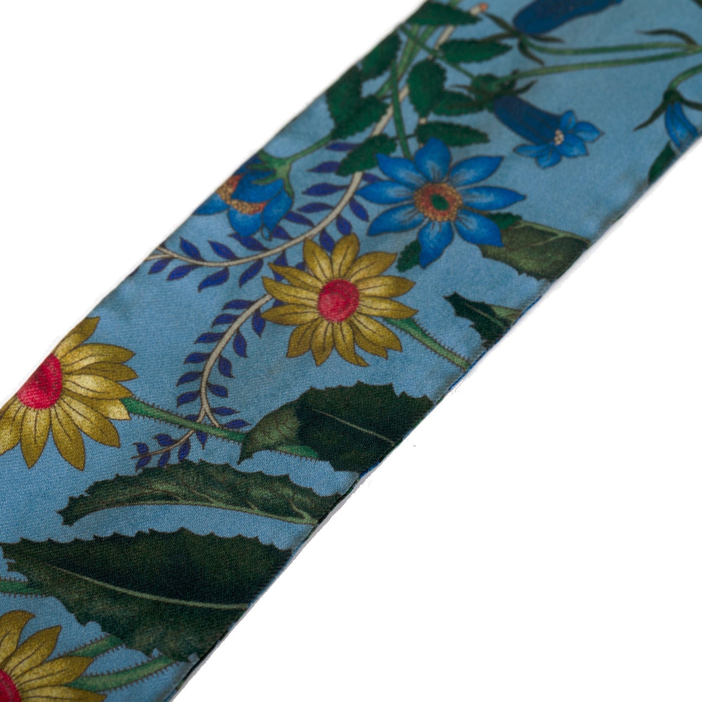 Gucci Floral Print Silk Twill Neck Bow