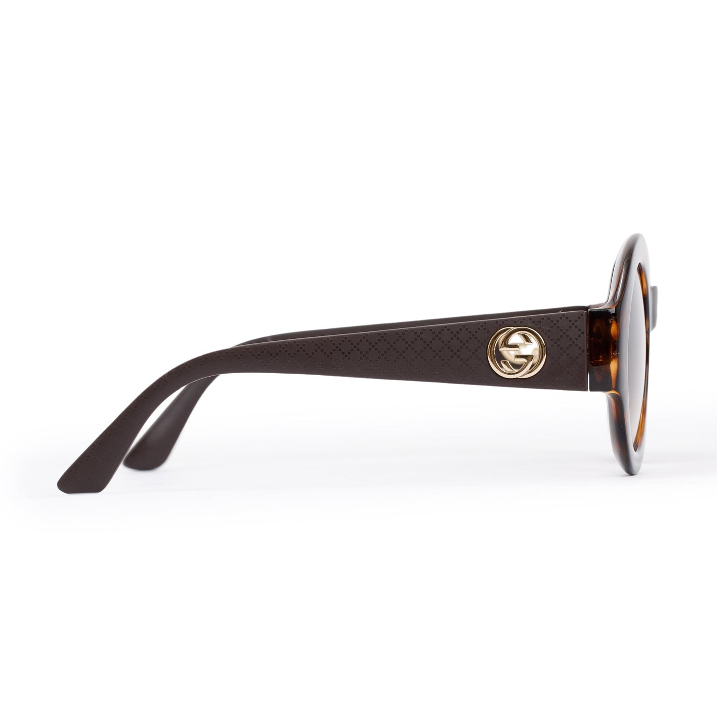 Gucci GG 3788/S Havana Acetate Diamante Round Sunglasses