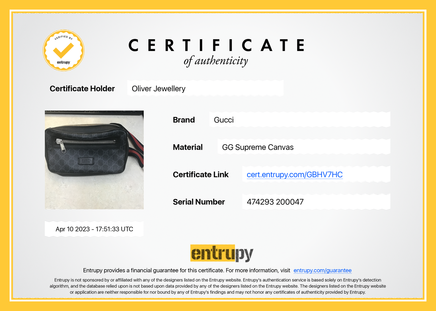 Gucci GG Black Belt Bag