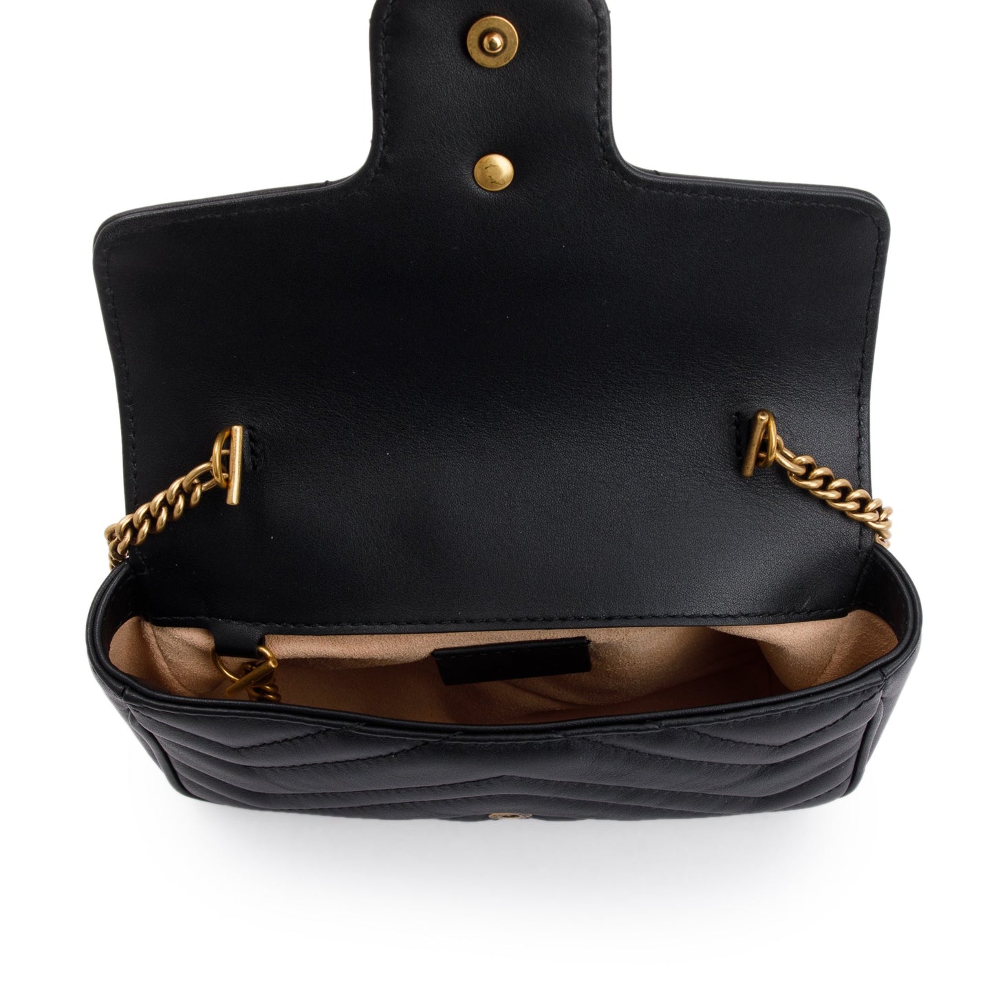 Gucci GG Black Marmont Matelasse Super Mini Bag