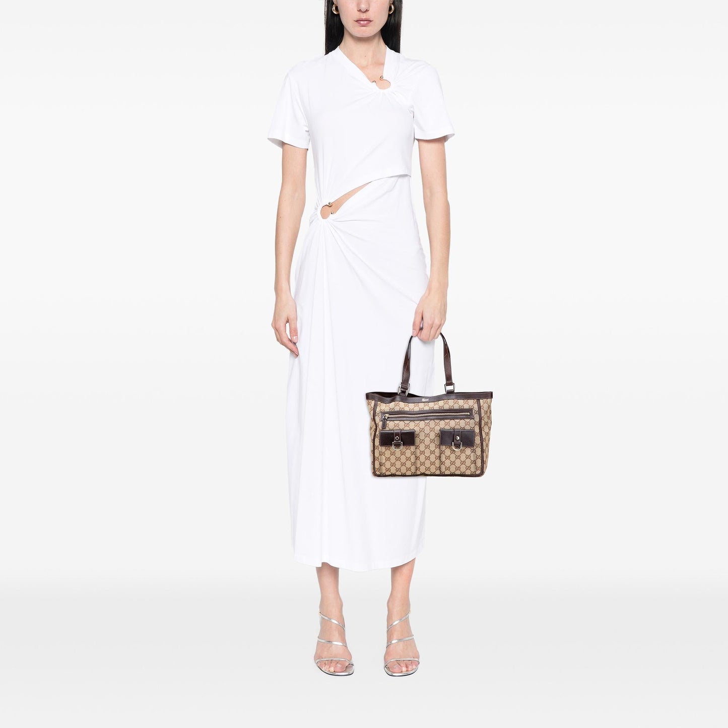 Gucci GG Canvas Abbey D Ring Pocket Tote