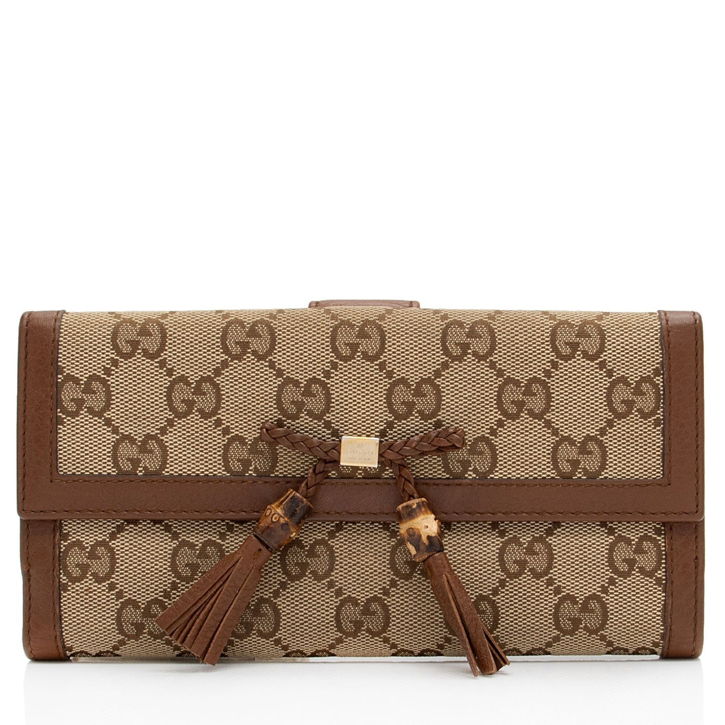 Gucci GG Canvas Bamboo Tassel Bella Continental Wallet (SHF-vi2afV)