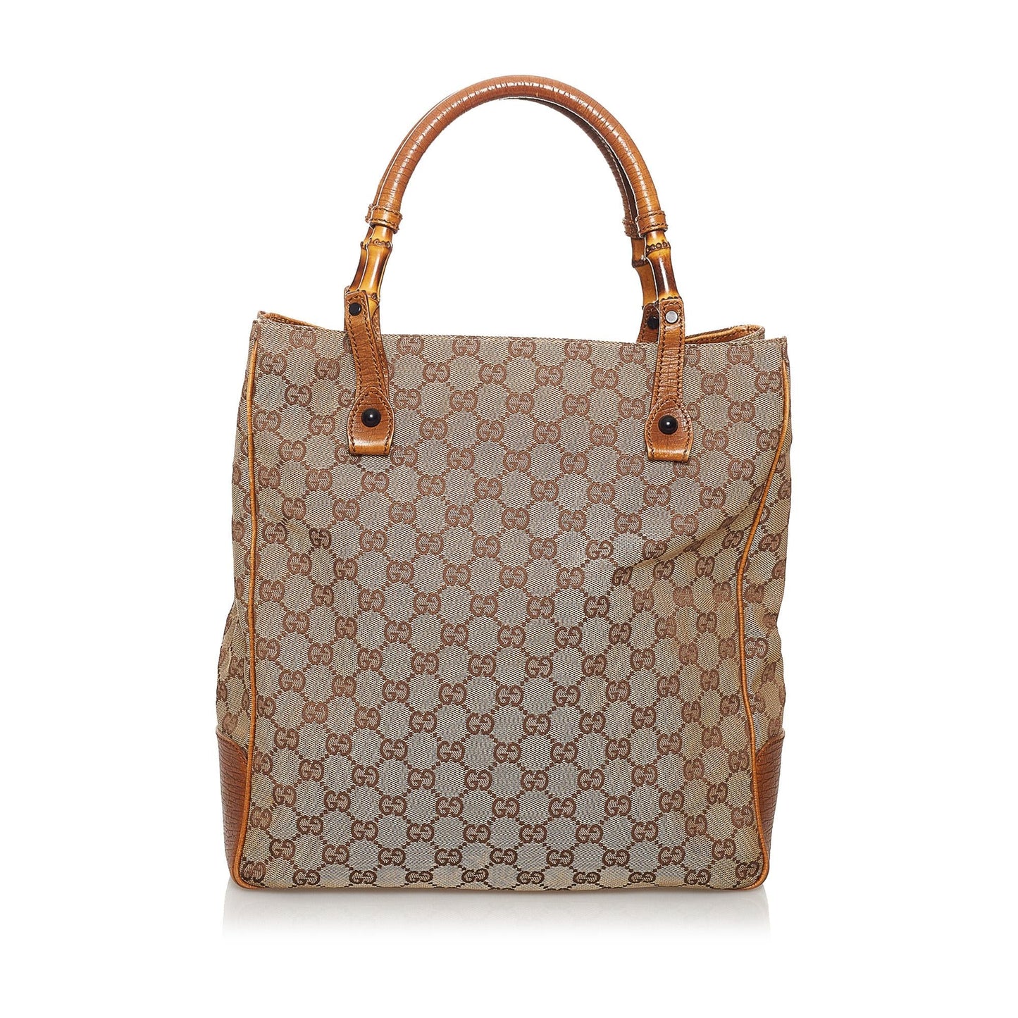 Gucci GG Canvas Bamboo Tote Bag (SHG-31006)