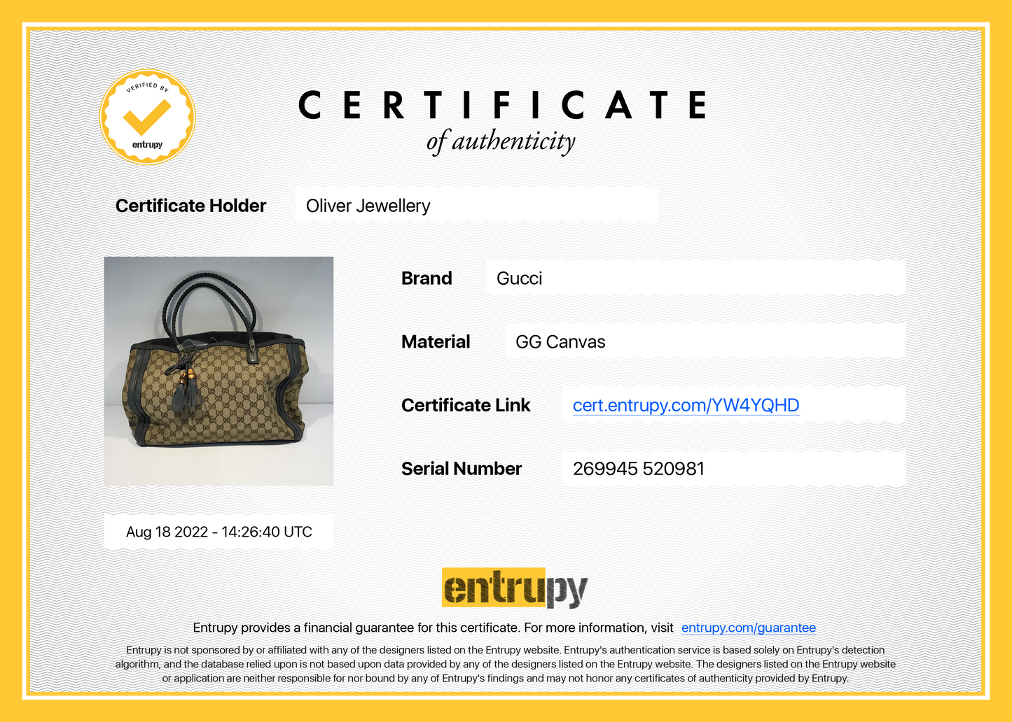 Gucci GG Canvas Bella Bamboo Tote
