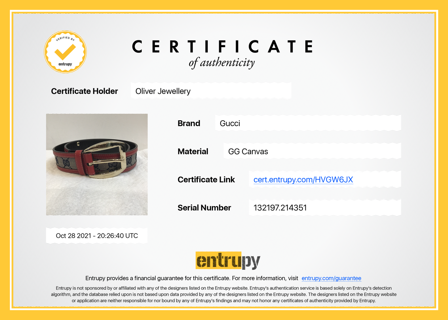 Gucci GG Canvas Belt