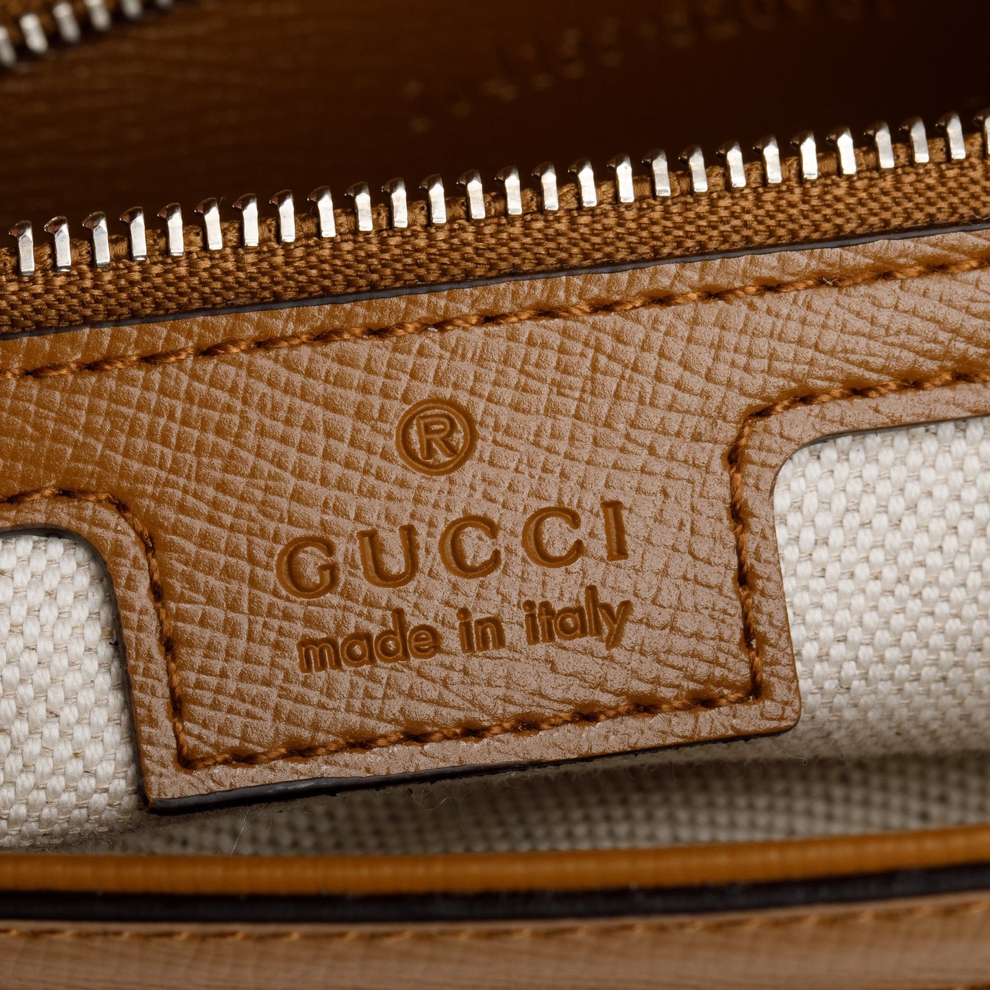 Gucci GG Canvas Brown Leather Trim Horsebit 1955 Small Shoulder Bag