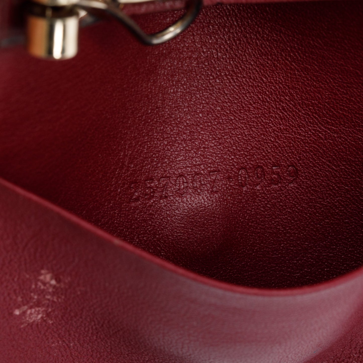 Gucci GG Canvas Burgundy Leather Princy Interlocking G Key Holder