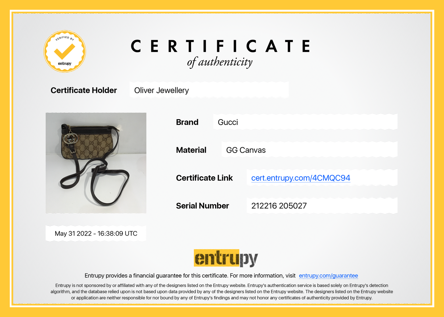 Gucci GG Canvas Charm Sling Pochette