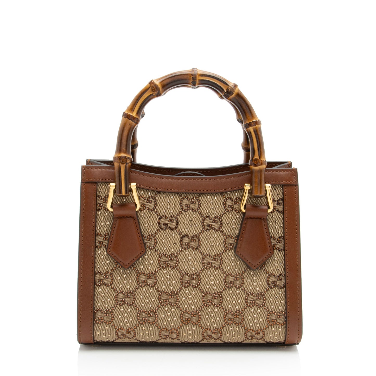 Gucci Crystal GG Canvas Bamboo Diana Mini Tote (SHF-E7QQjx)