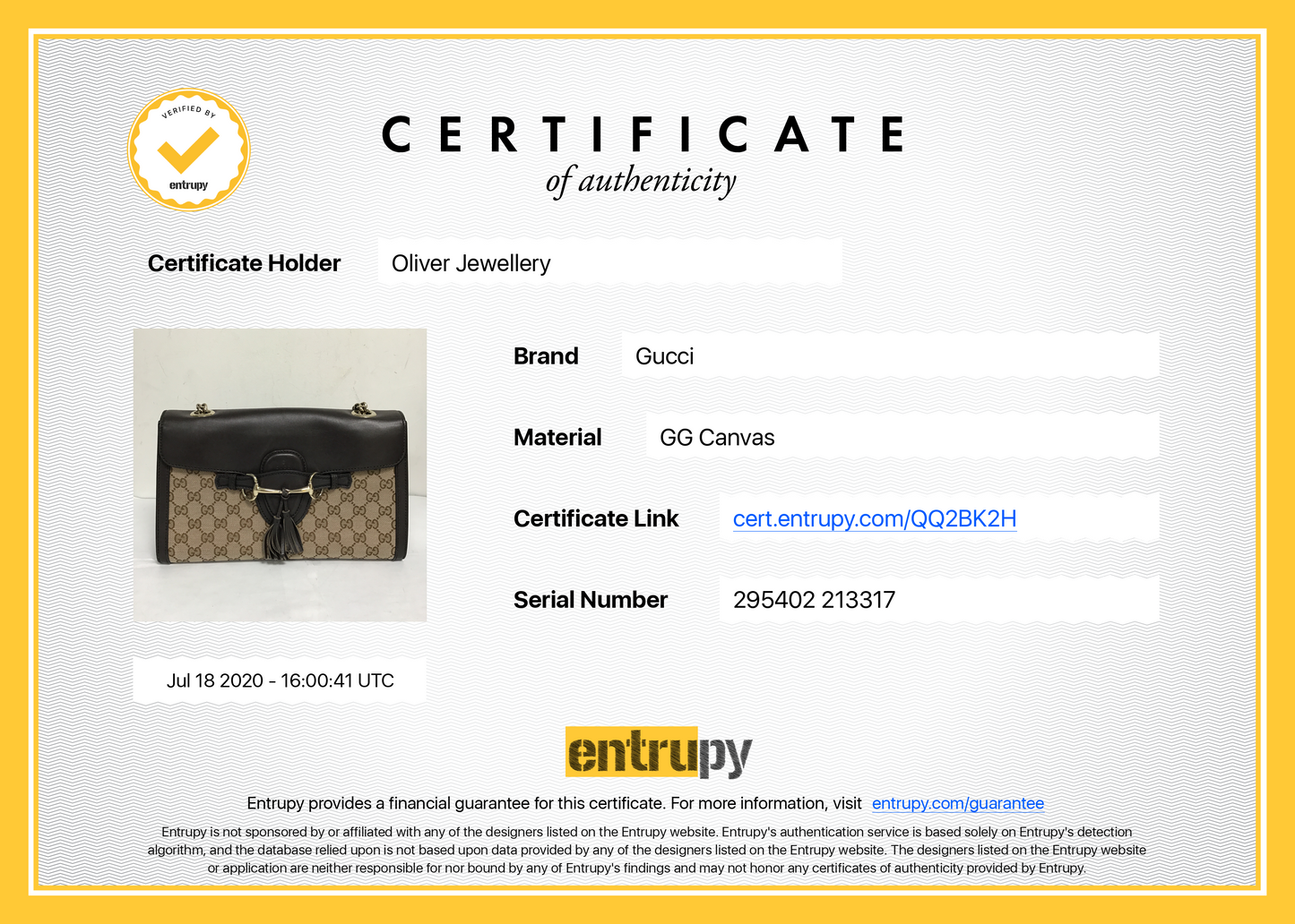 Gucci GG Canvas Emily Chain Shoulder Bag