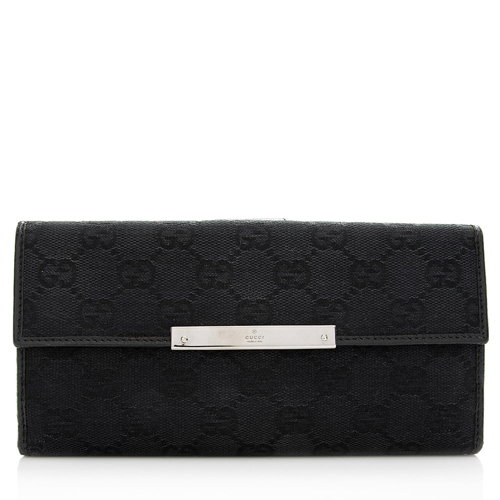 Gucci GG Canvas Flap Continental Wallet - FINAL SALE (SHF-19909)