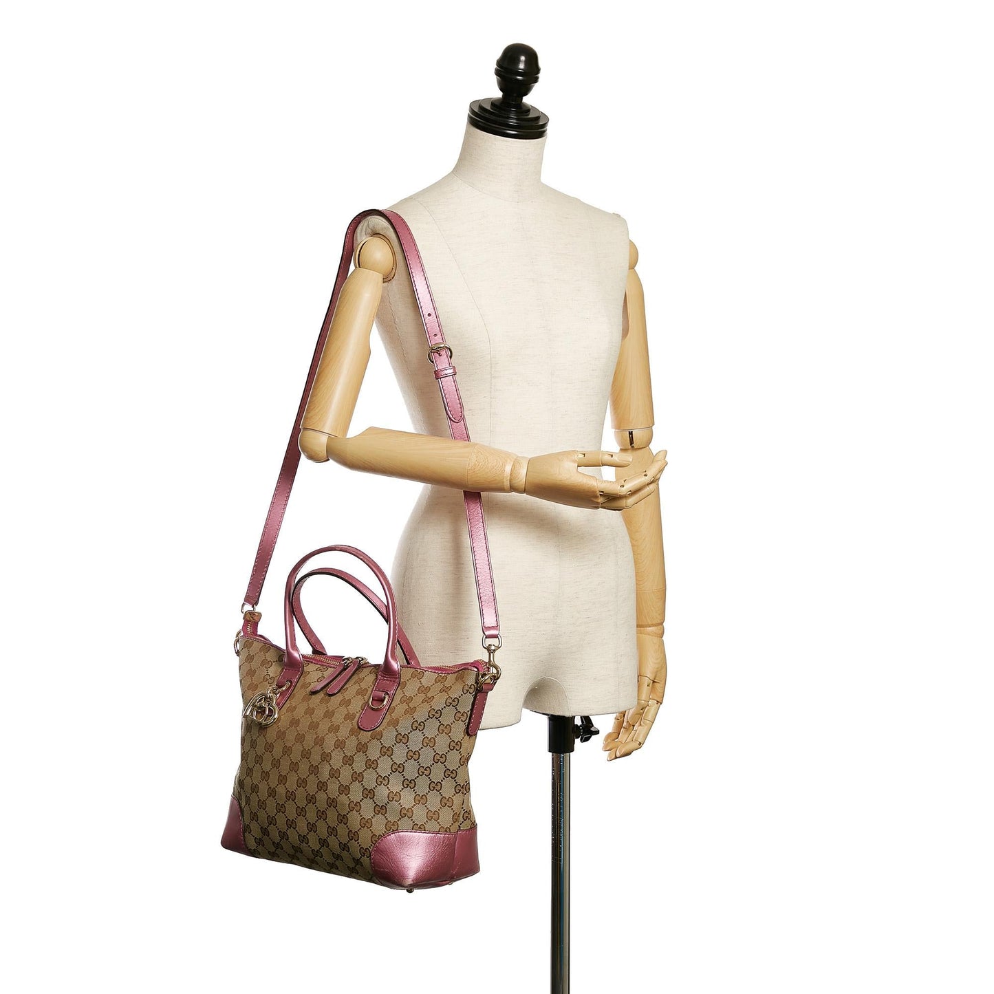 Gucci GG Canvas Heart Bit Satchel (SHG-32482)
