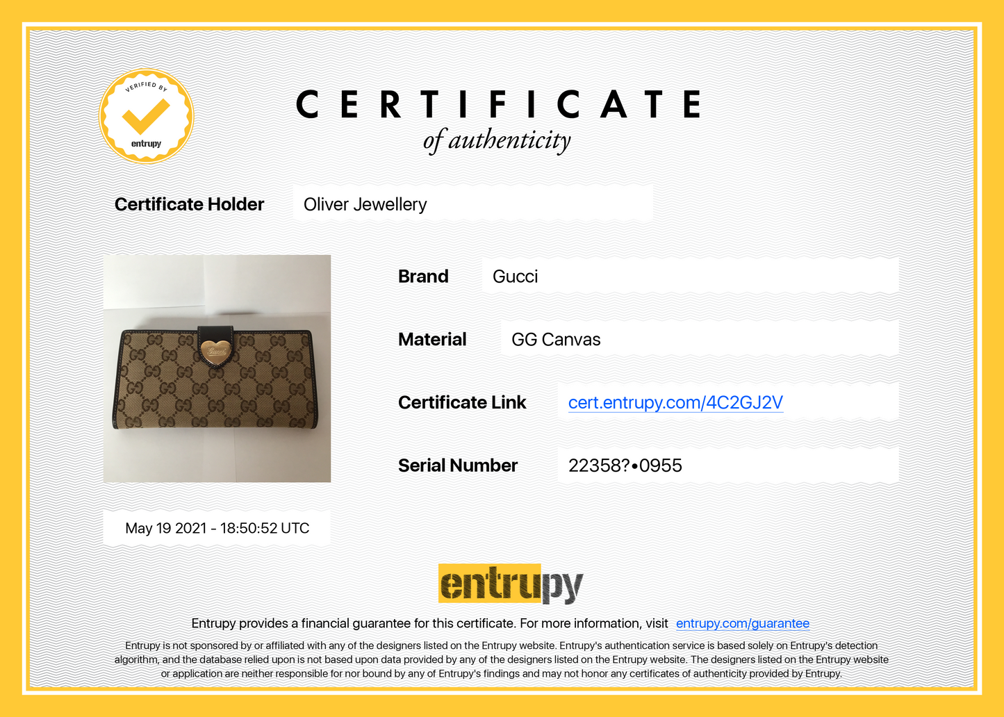 Gucci GG Canvas Heart Continental Wallet