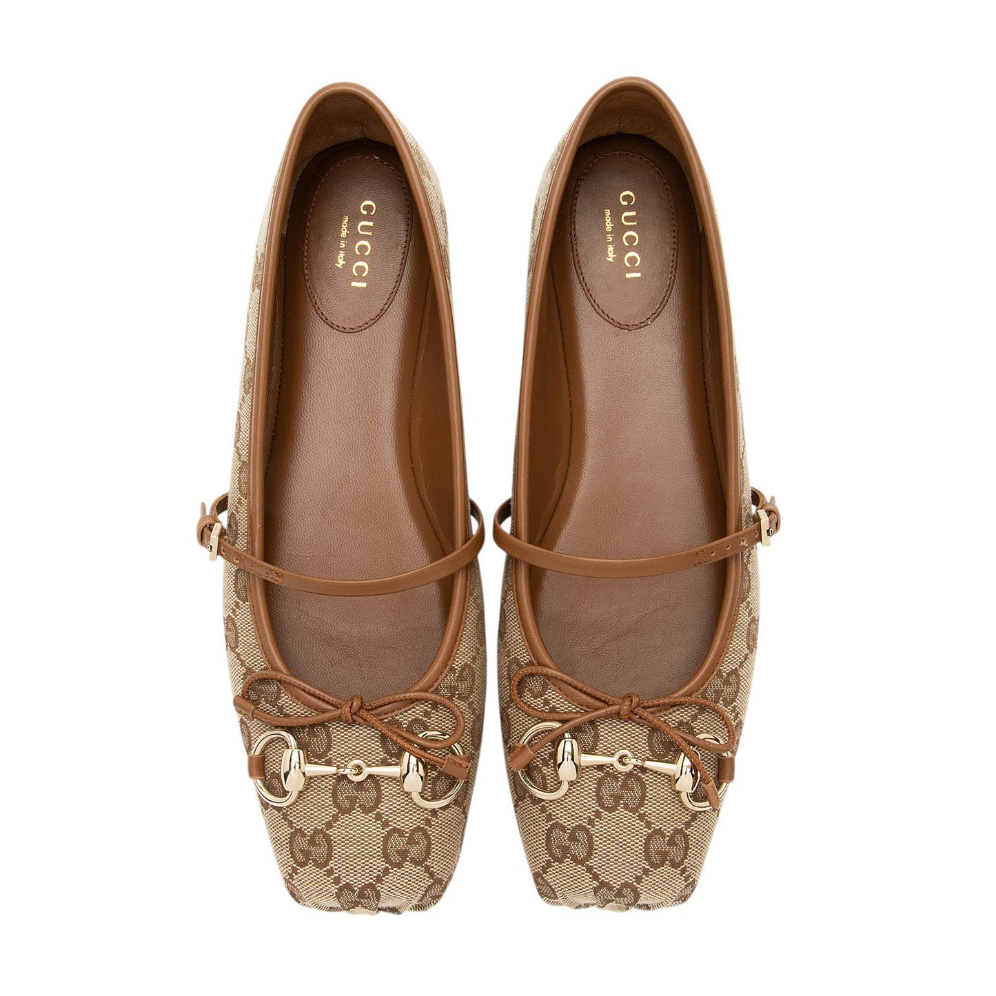 Gucci GG Canvas Horsebit Ballet Flats - Size 8.5 / 38.5