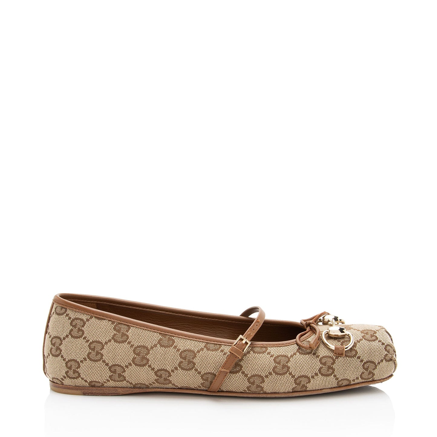Gucci GG Canvas Horsebit Ballet Flats - Size 8.5 / 38.5
