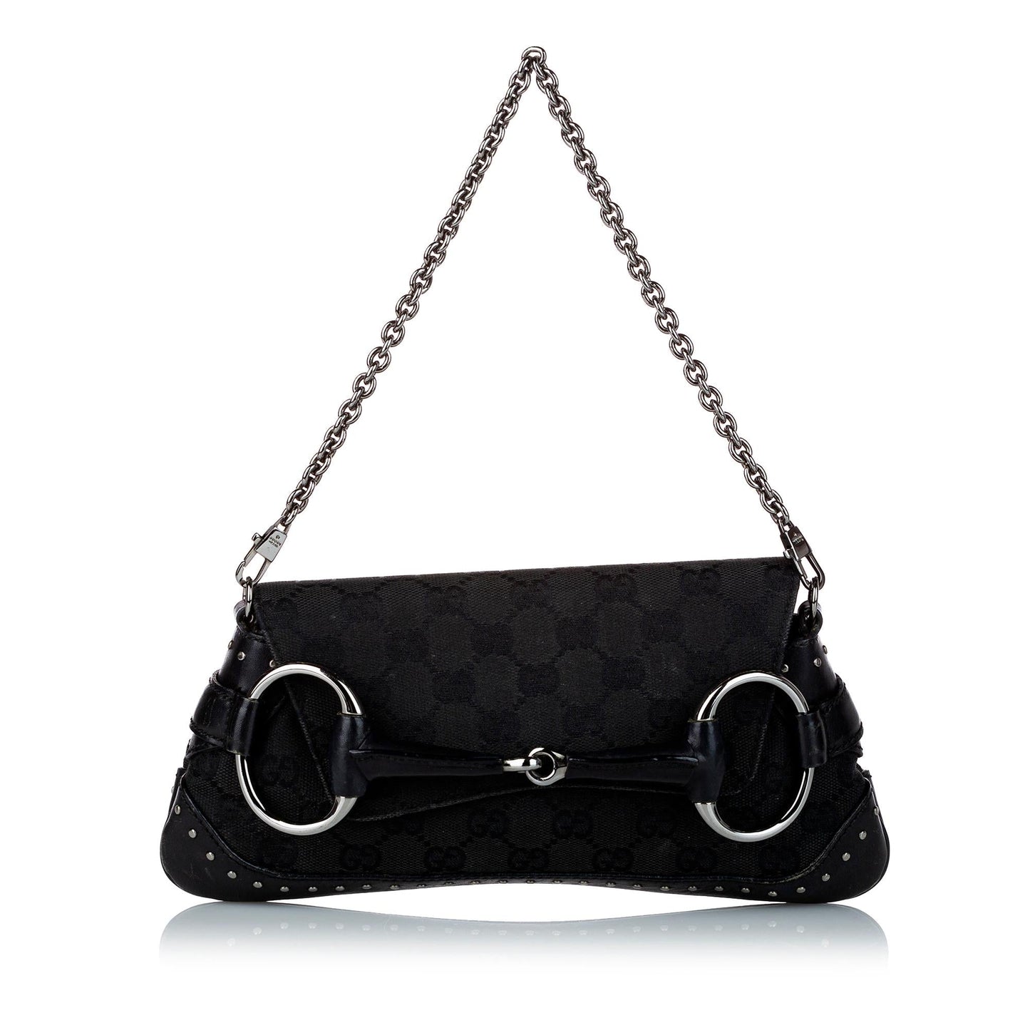 Gucci GG Canvas Horsebit Chain Baguette (SHG-uZLe9a)