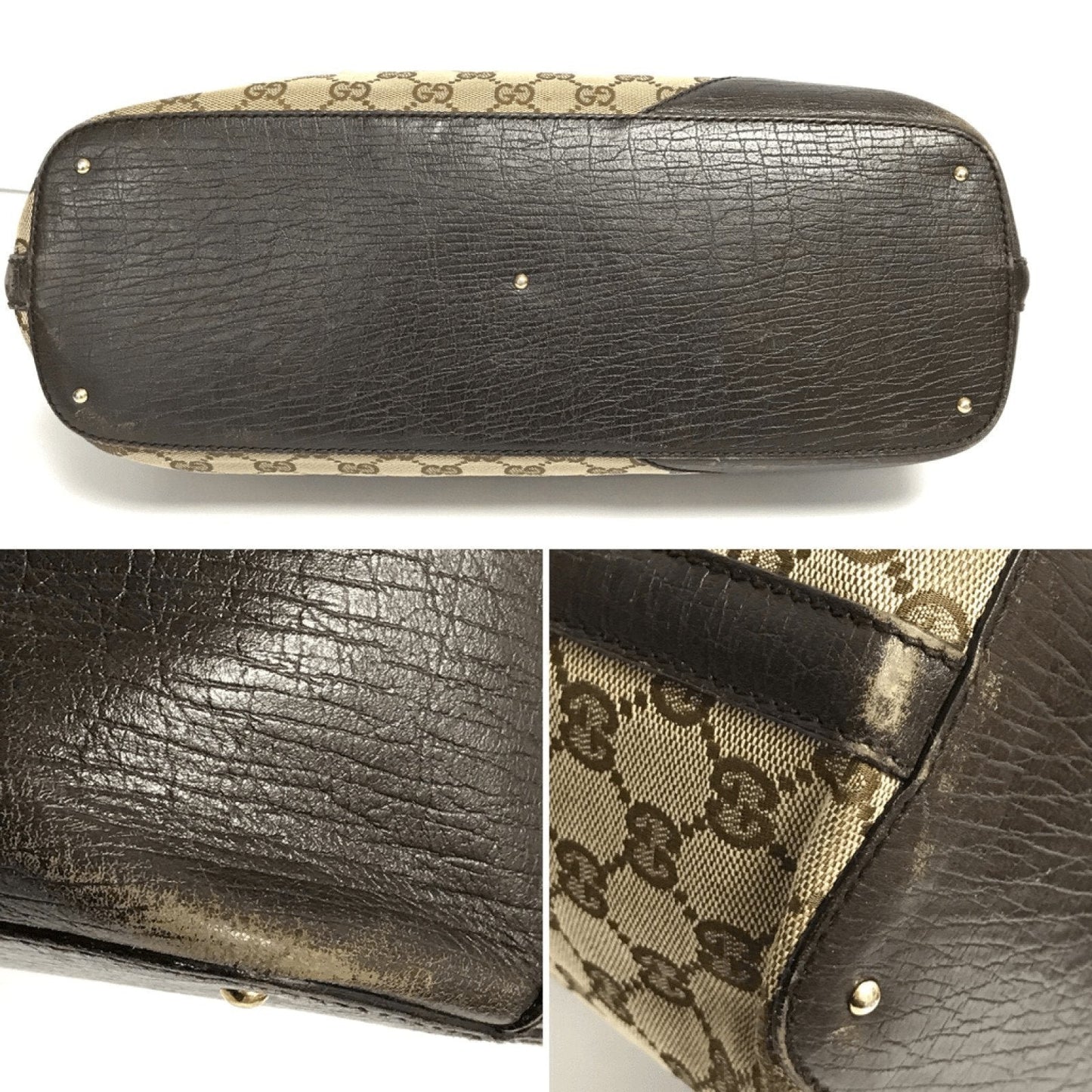 Gucci GG Canvas Horsebit Hasler Tote Handbag