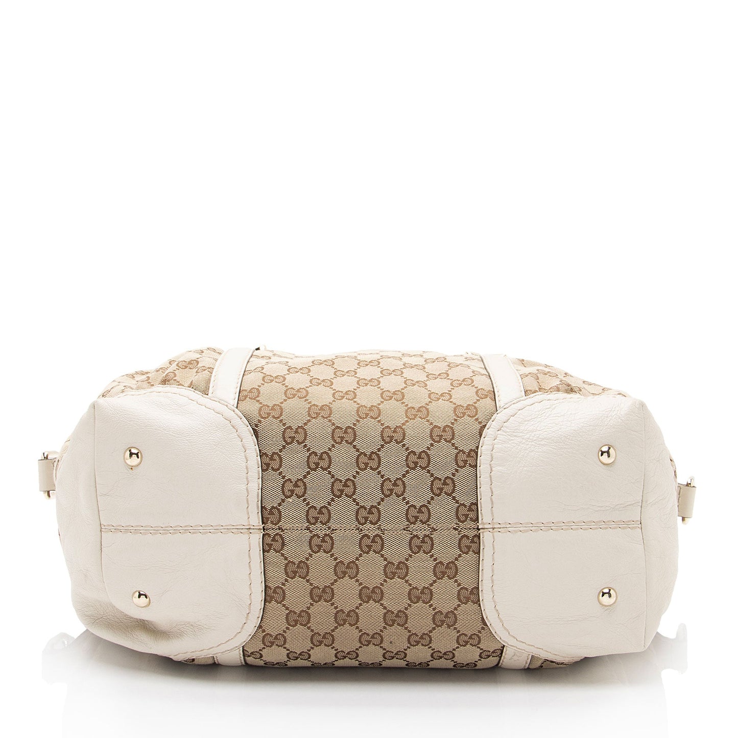 Gucci GG Canvas Horsebit Nailhead Medium Boston Bag