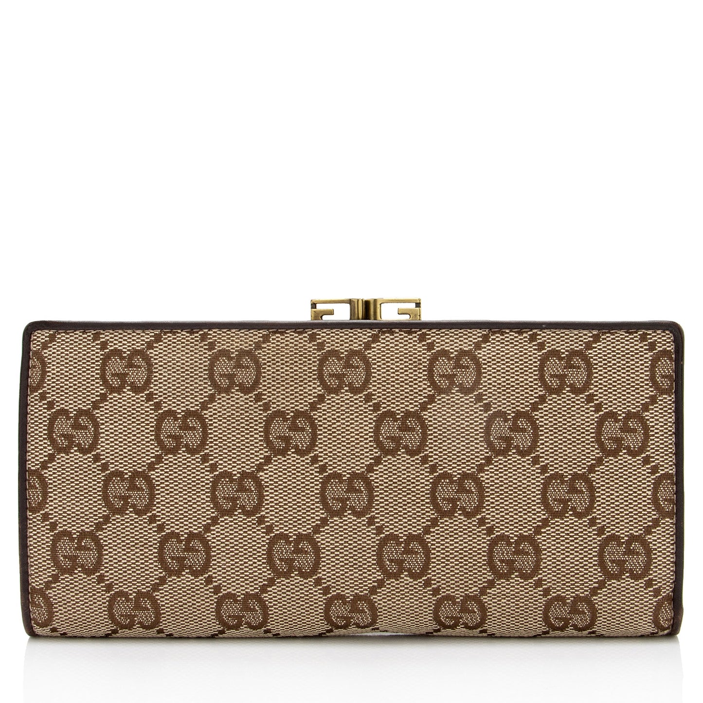 Gucci GG Canvas Kiss Lock Continental Wallet (SHF-xUmEf6)