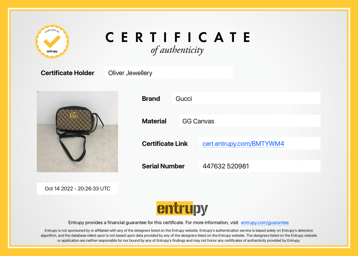 Gucci GG Canvas Marmont Small Shoulder Bag