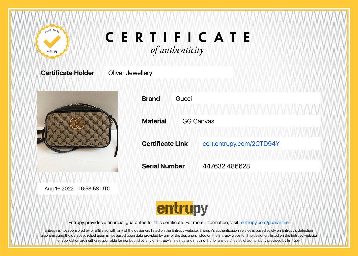Gucci GG Canvas Marmont Small Shoulder Bag