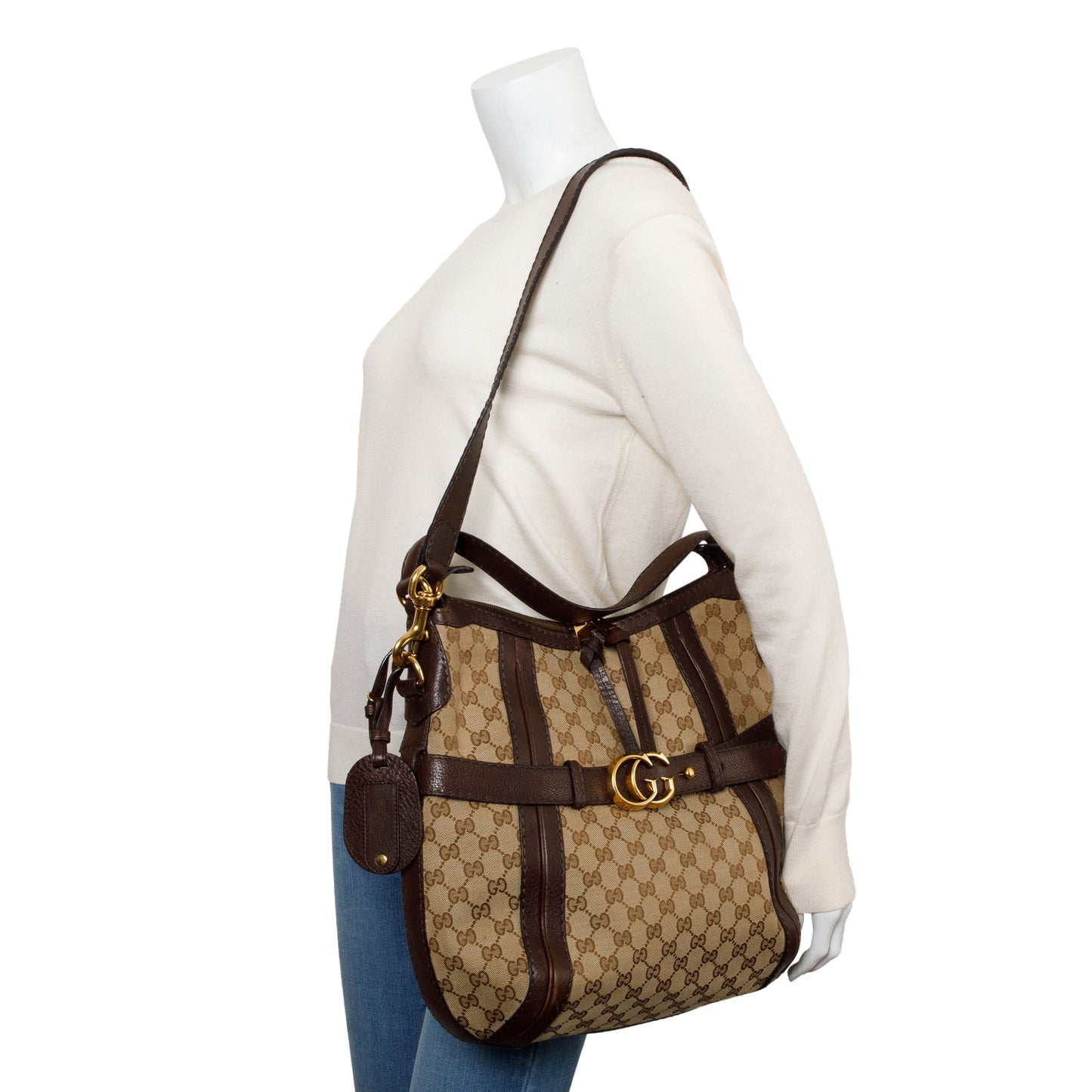 Gucci GG Canvas Medium GG Running Hobo