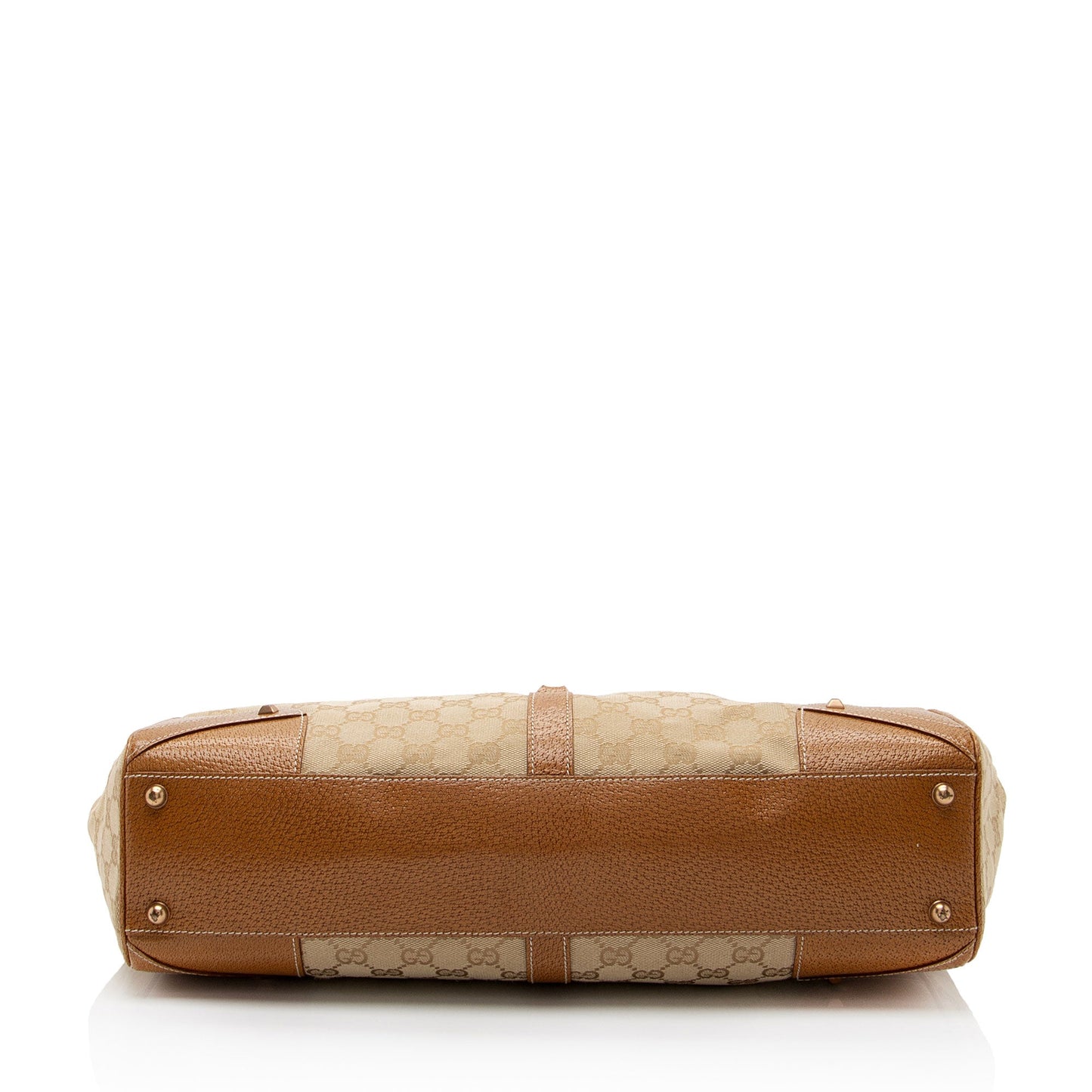 Gucci GG Canvas Nailhead Bardot Large Shoulder Bag (SHF-FHIG8i)