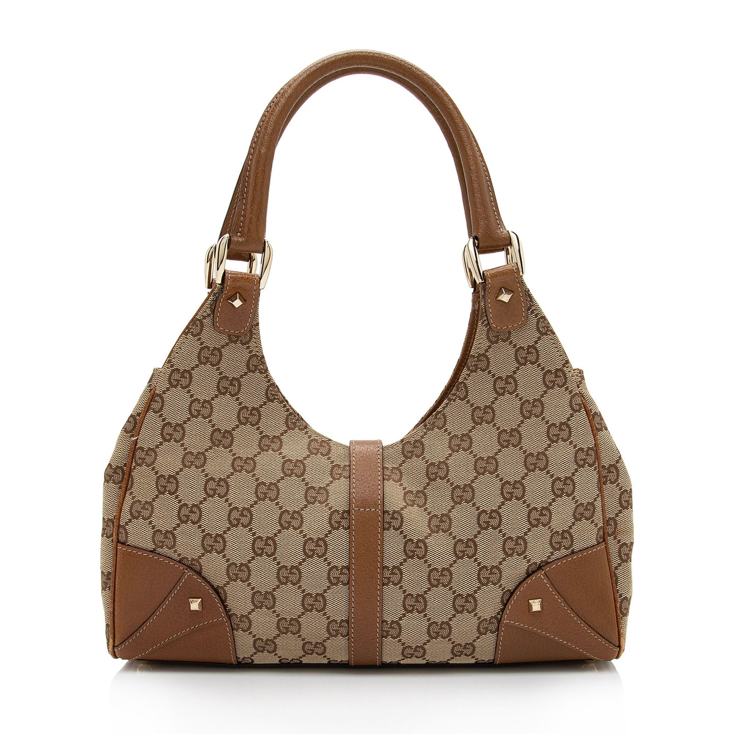 Gucci GG Canvas Nailhead Bardot Shoulder Bag (SHF-cXQEhI)