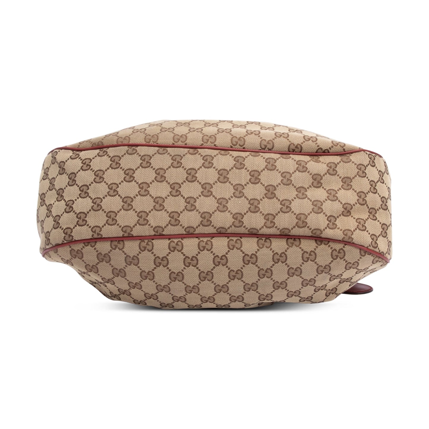 Gucci GG Canvas Red Leather Trim Large Sukey Hobo