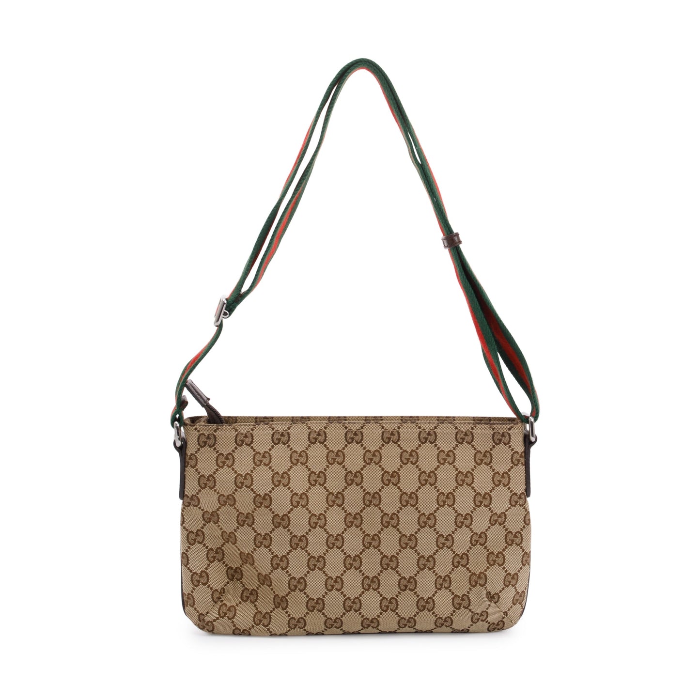 Gucci GG Canvas Small Flat Messenger Crossbody Bag