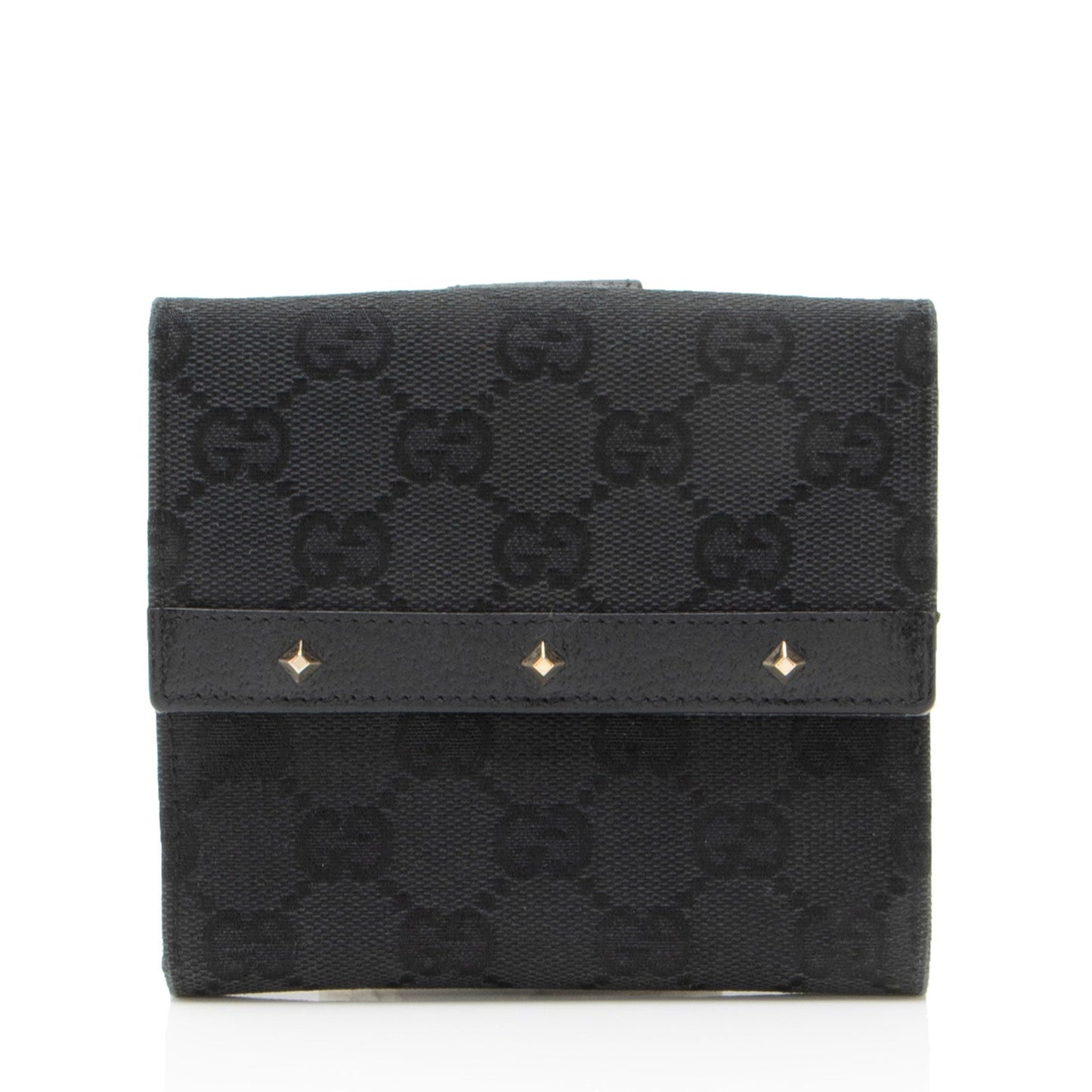 Gucci GG Canvas Studded French Wallet