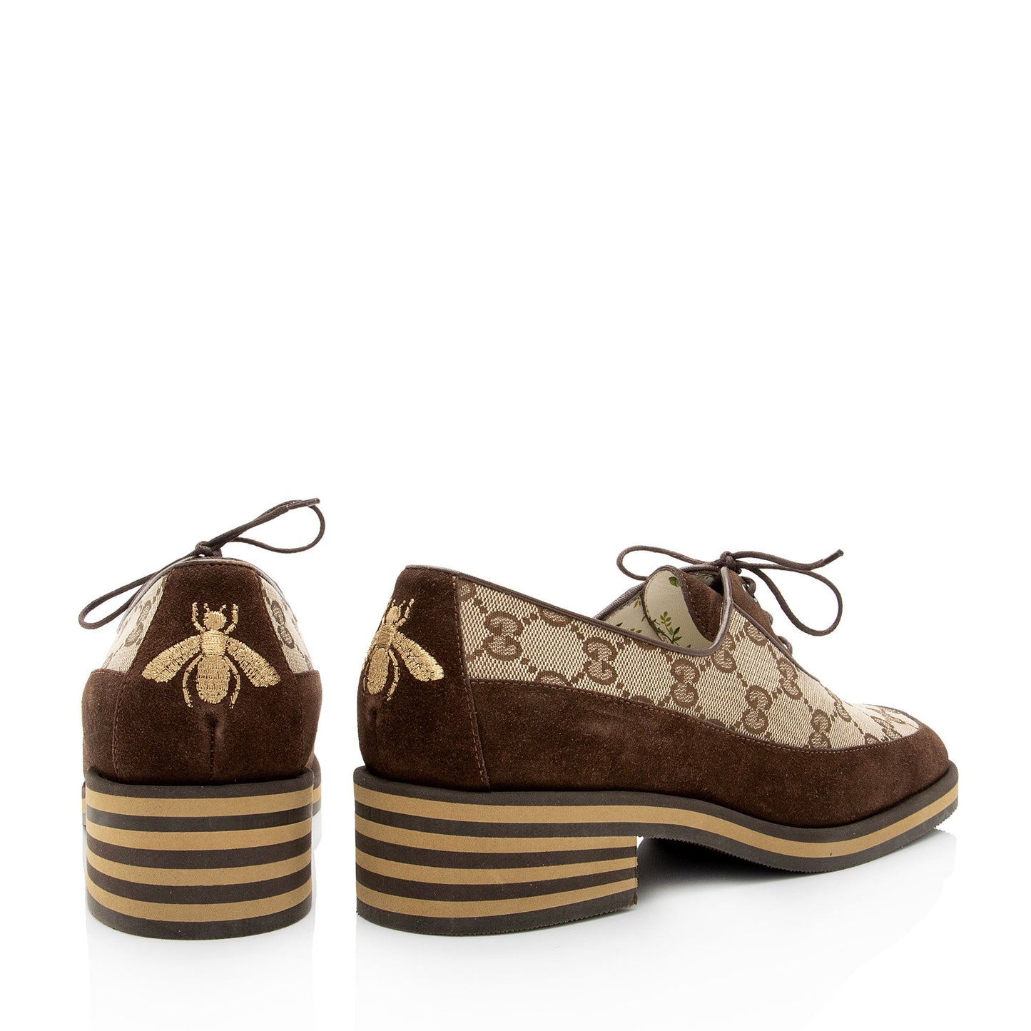 Gucci GG Canvas Thompson Derby Loafers - Size 7 / 37 (SHF-qxTXdU)