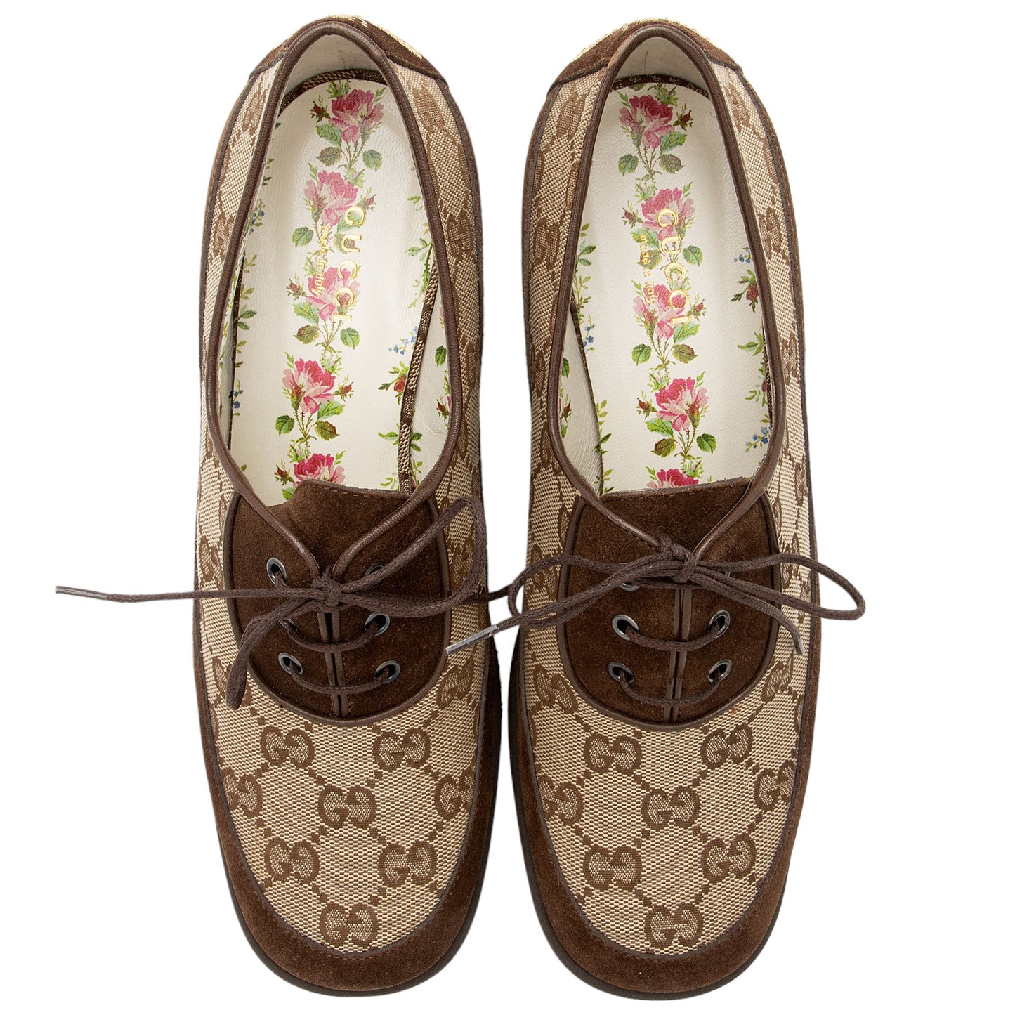 Gucci GG Canvas Thompson Derby Loafers - Size 7 / 37 (SHF-qxTXdU)