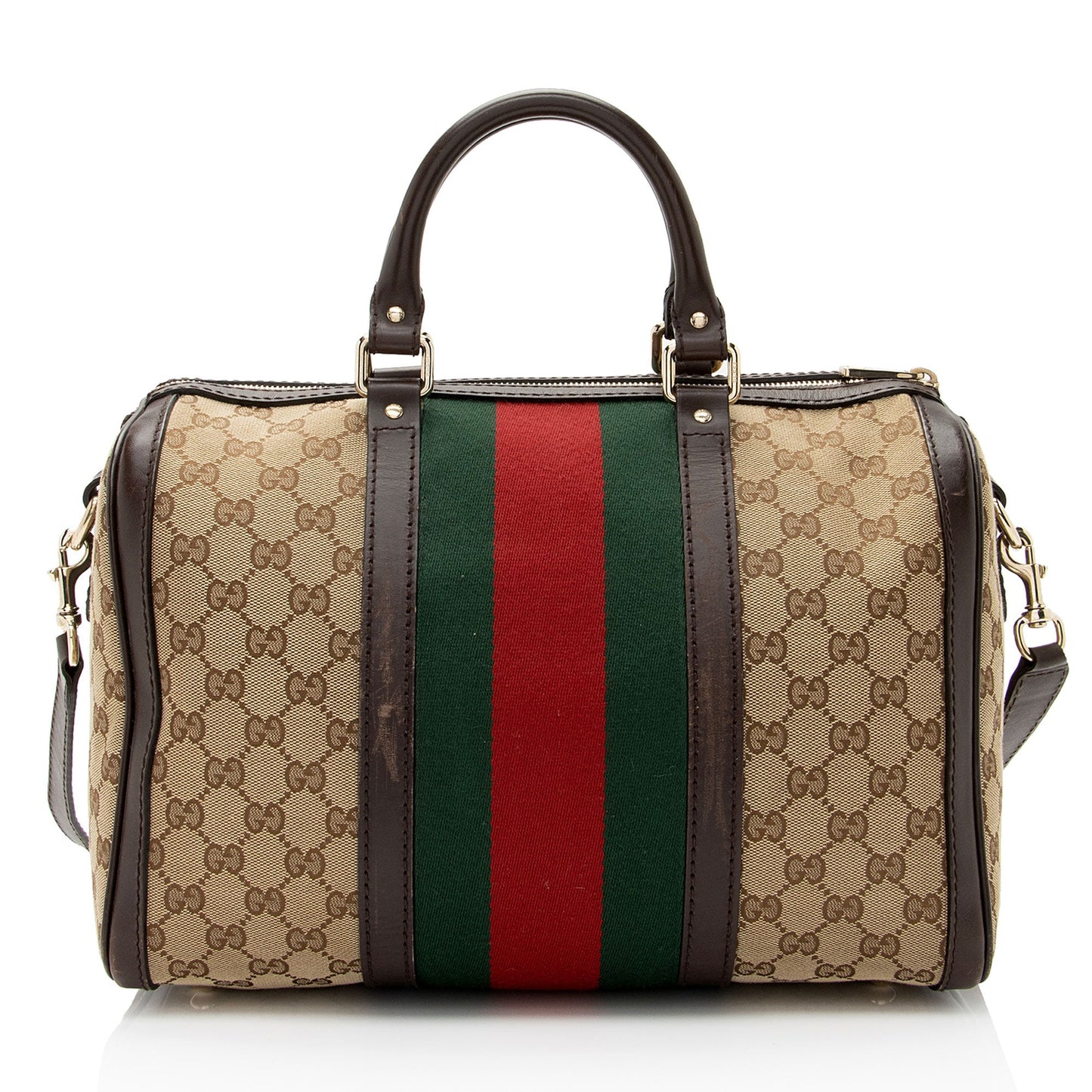 Gucci GG Canvas Vintage Web Joy Medium Boston Bag (SHF-vJvGW4)