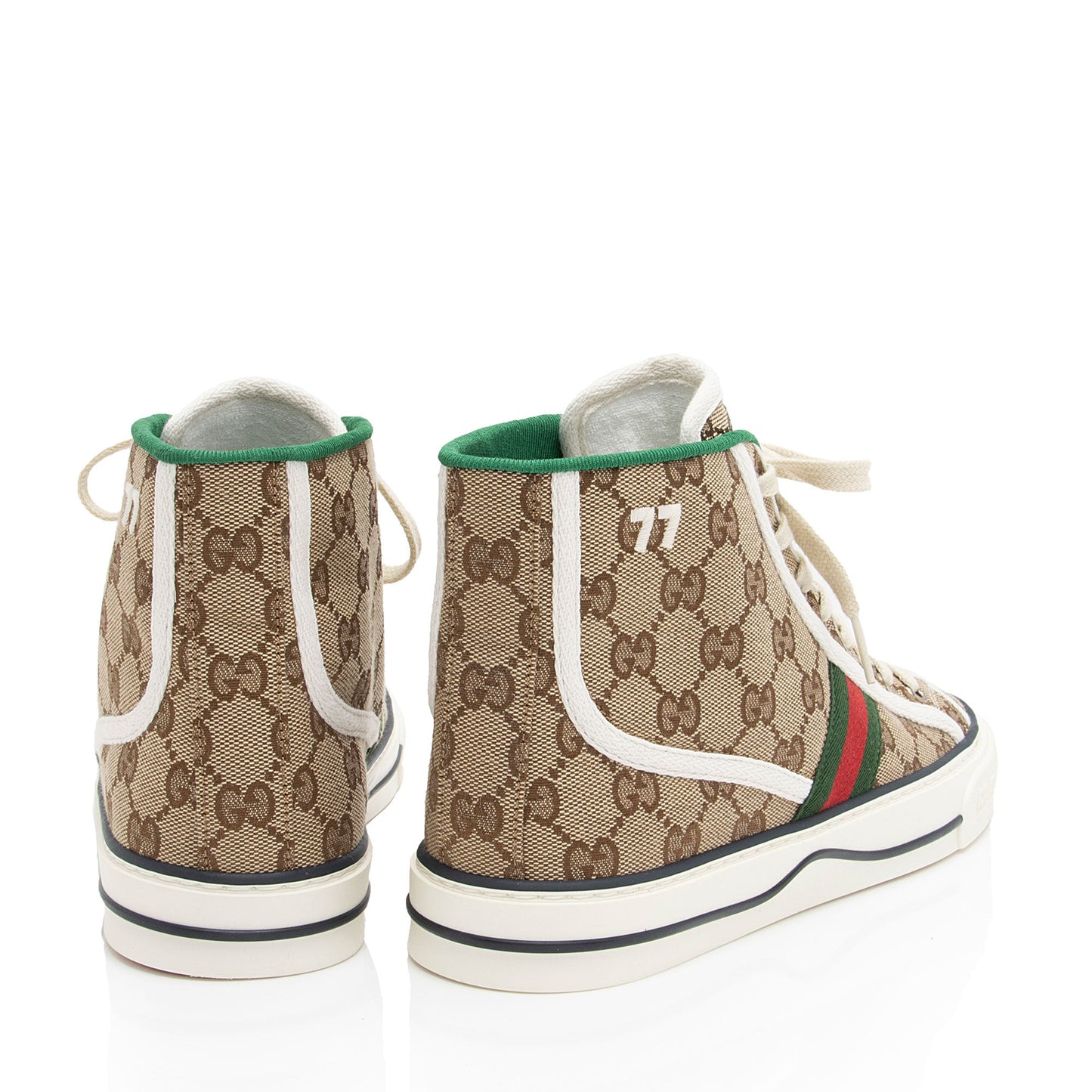 Gucci GG Canvas Web 1977 Tennis High Top Sneakers - Size 9 / 39 (SHF-2Re14P)