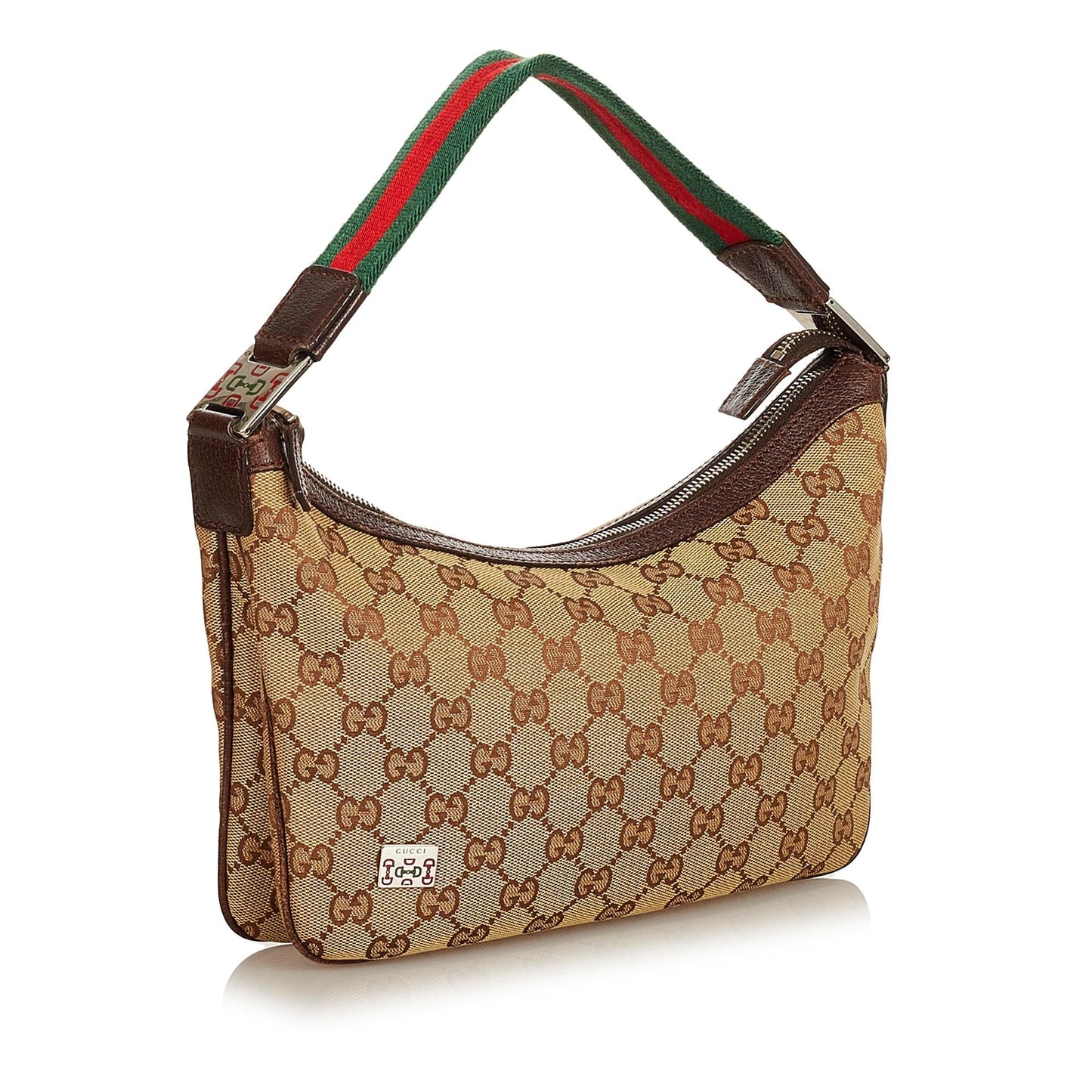 Gucci GG Canvas Web Baguette (SHG-25136)