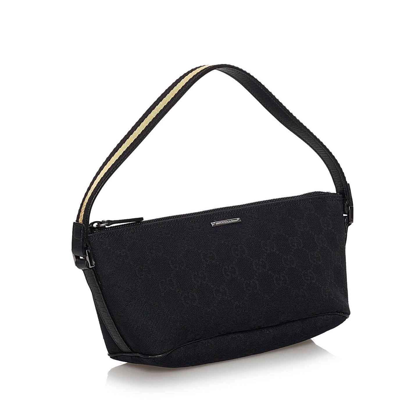 Gucci GG Canvas Web Boat Baguette (SHG-30597)