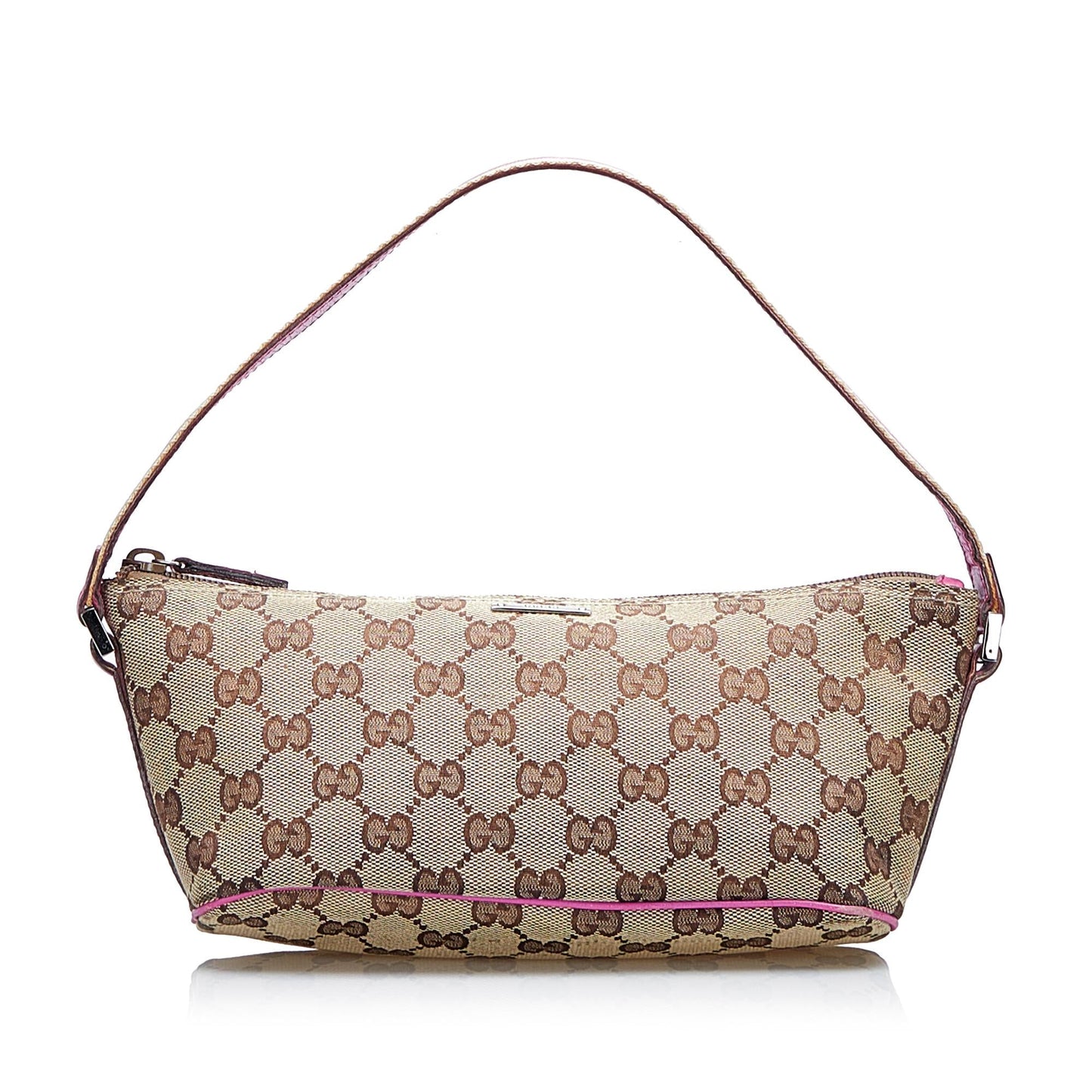 Gucci GG Canvas Web Boat Baguette (SHG-O1BGQv)