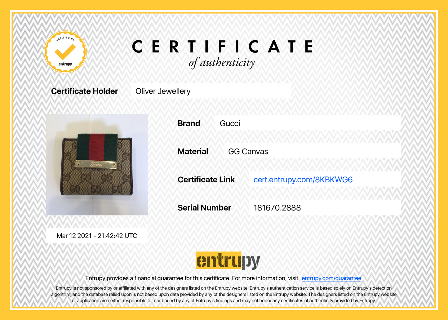Gucci GG Canvas Web Compact Wallet